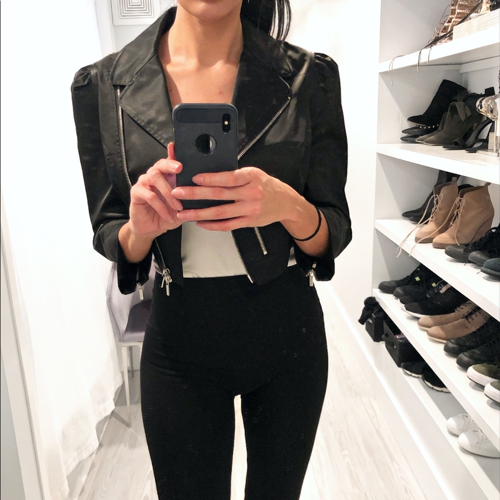 Bebe satin cropped jacket